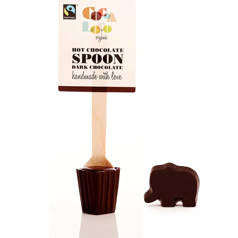 Cocoa Loco Babipur Dark Hot Chocolate Spoon & Elephant - Vegan 1