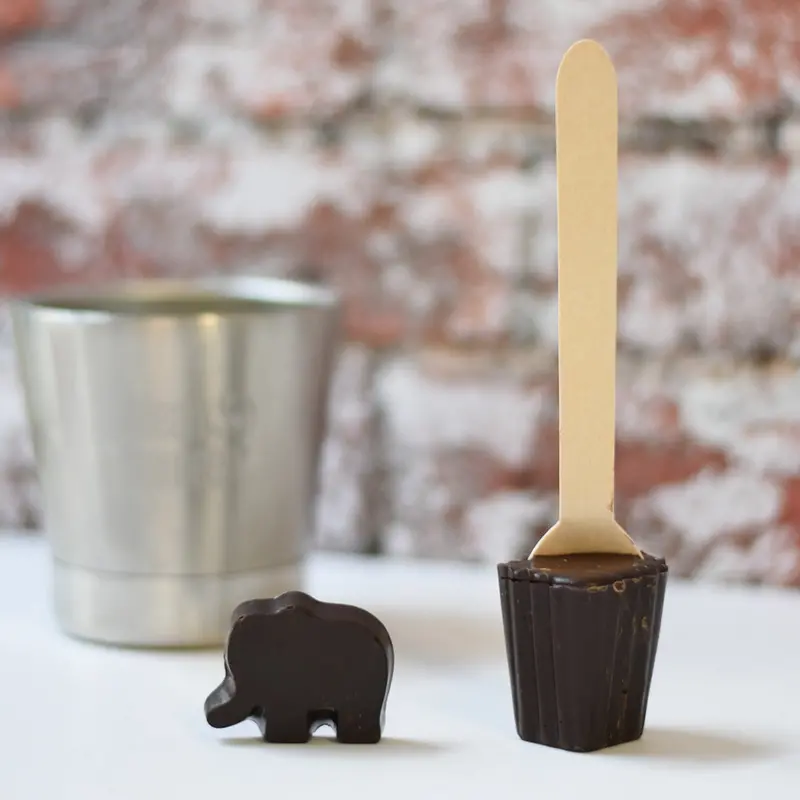 Cocoa Loco Babipur Dark Hot Chocolate Spoon & Elephant - Vegan 2