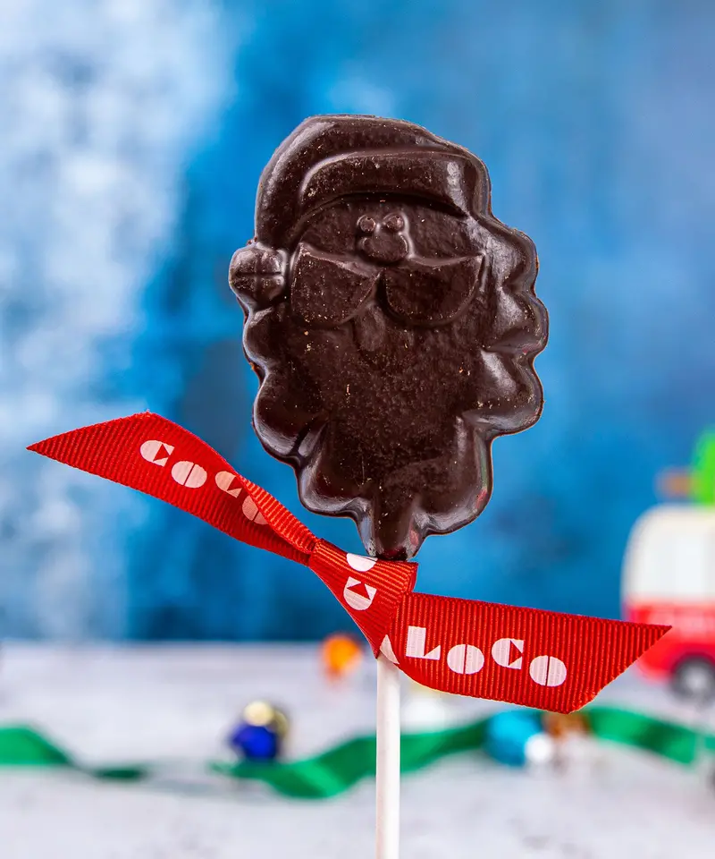 Cocoa Loco Dark Chocolate Santa Lolly 40G 1