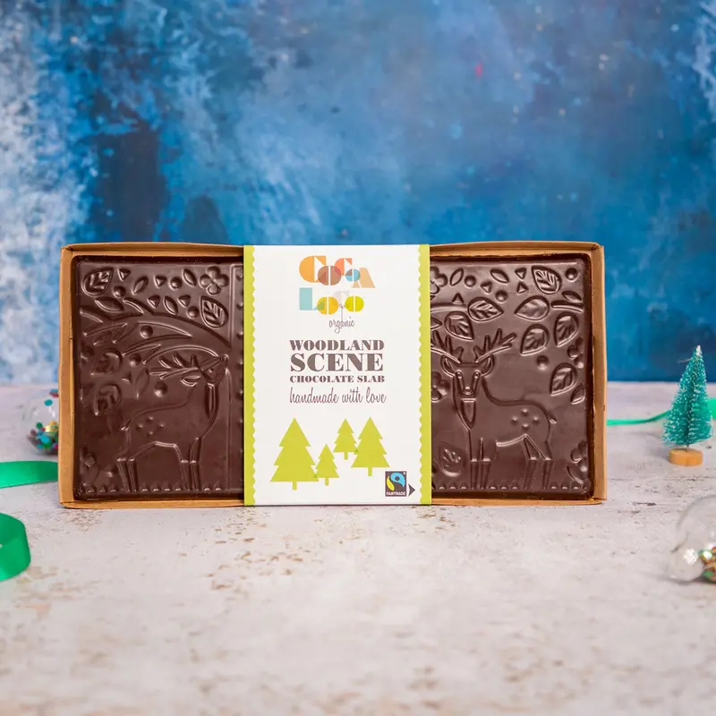 Cocoa Loco Fairtrade Dark Chocolate Christmas Sharing Slab 350G 1