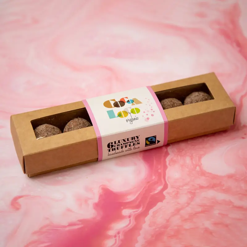 Cocoa Loco Fairtrade Milk Chocolate Champagne Truffles 100G - Bbe 31/08/24 1