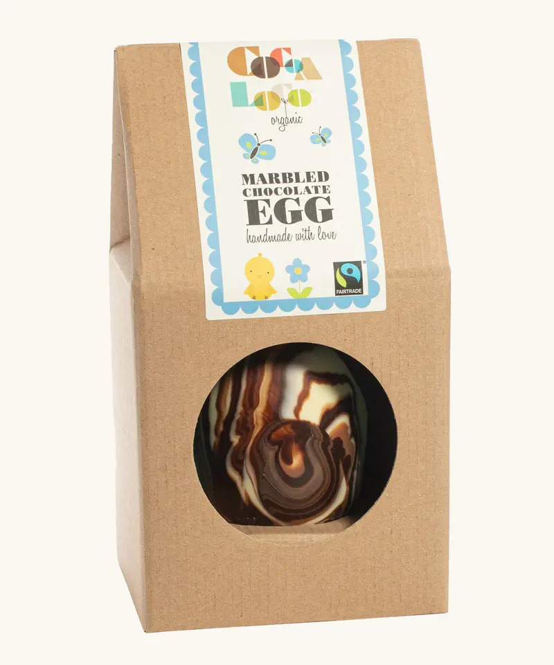 Cocoa Loco Marbled Fairtrade Chocolate Egg 225G 2