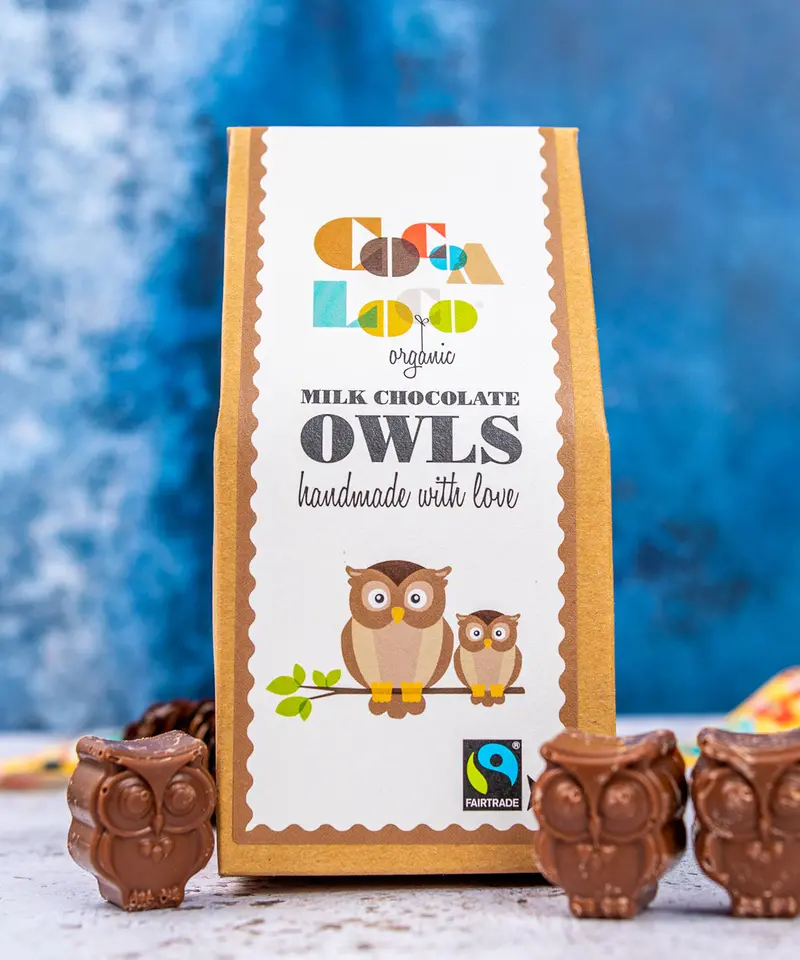 Cocoa Loco Milk Chocolate Owls 100G 1