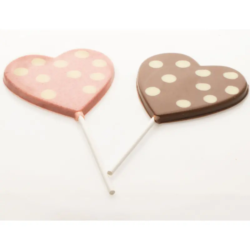 Cocoa Loco Milk Chocolate Polka Dot Heart Lolly 2