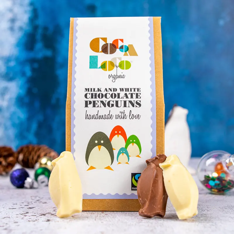 Cocoa Loco Milk & White Chocolate Penguins 110G 1