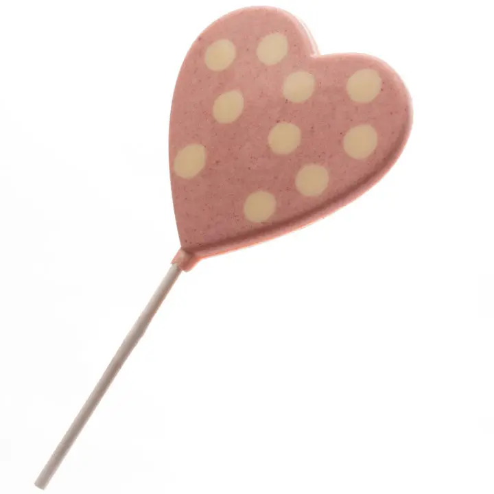 Cocoa Loco Pink Polka Dot Heart Lolly 2