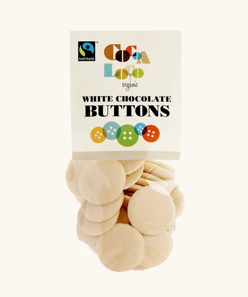 Cocoa Loco White Chocolate Buttons 100G 1