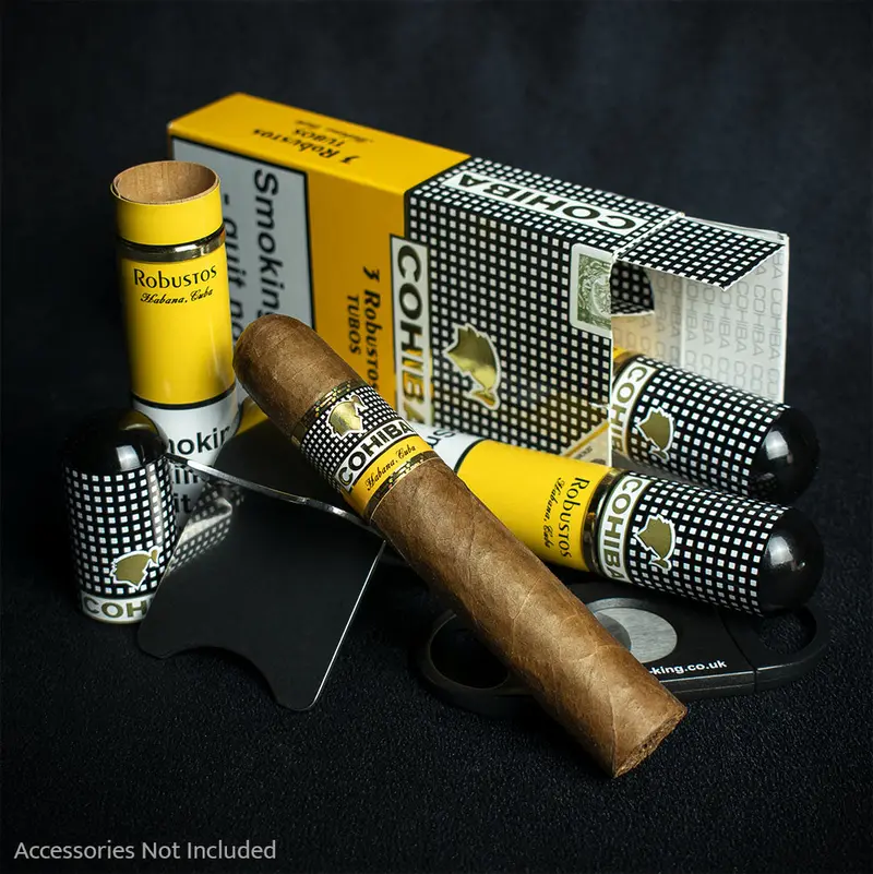 Cohiba Robustos Tubos Cuban Cigars - Pack Of 3 1