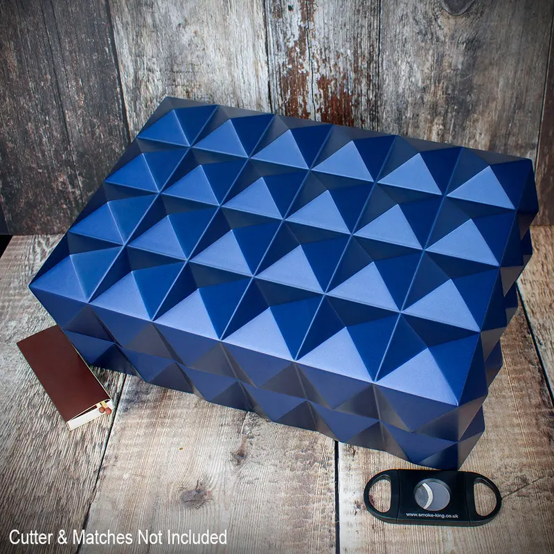 Colibri Quasar Desktop Humidor Blue - 40/45 Cigar Capacity 1