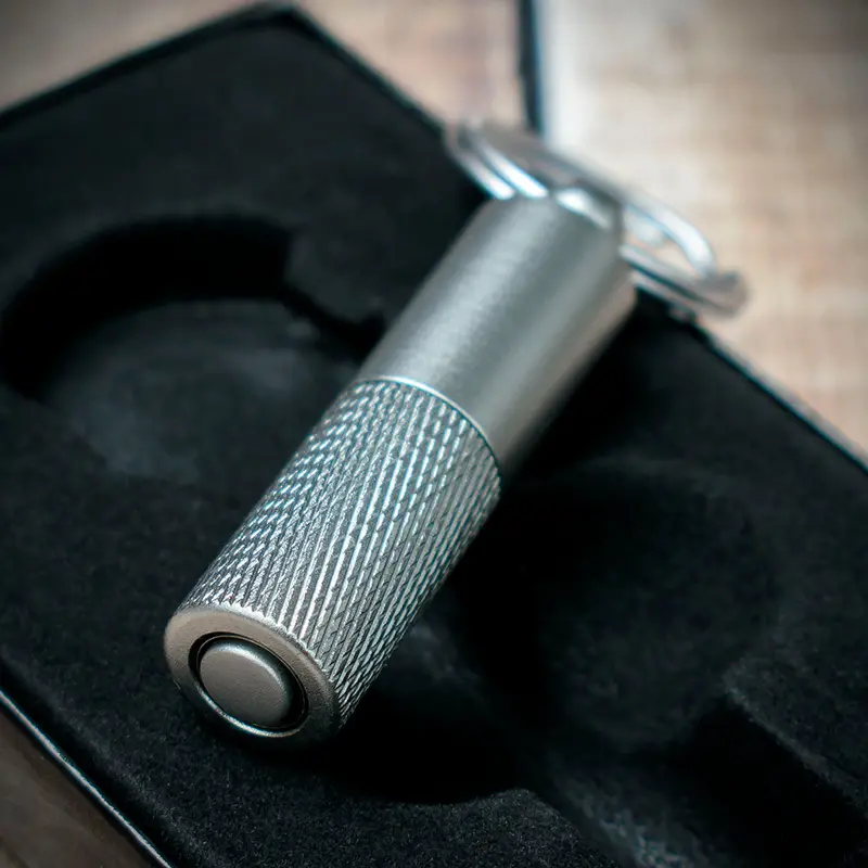 Compact 7Mm Cigar Punch With Key Ring - Satin Silver 1