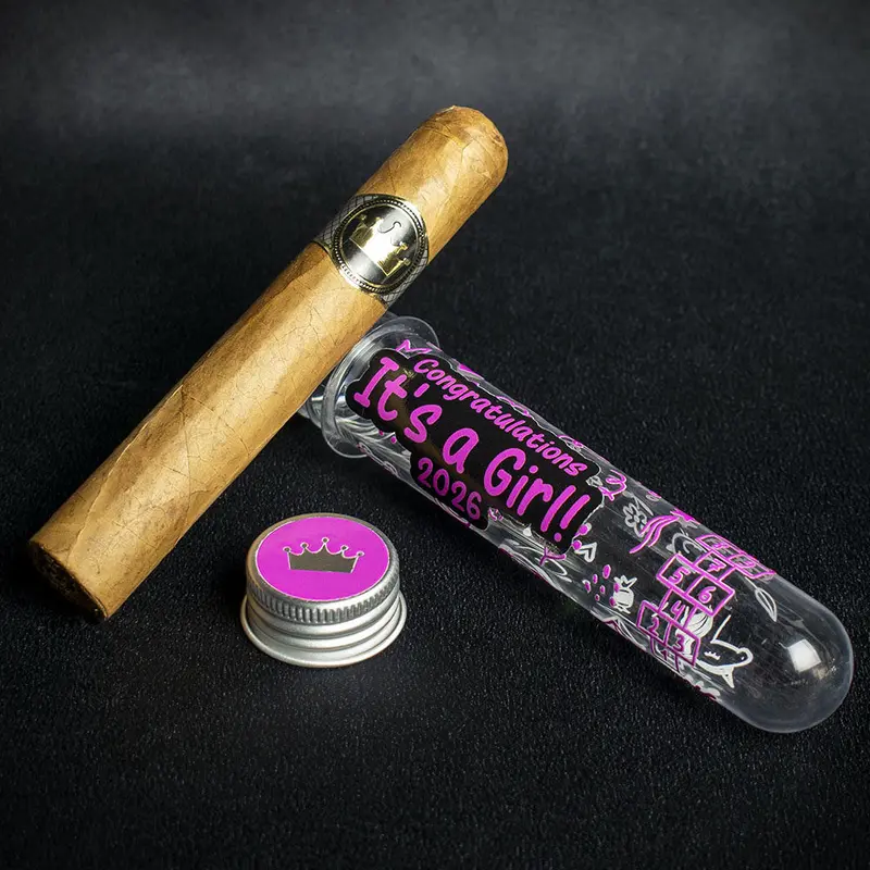 Congratulations Its A Girl Celebration Cigar Gift Tube + Smoke-King Robusto 2