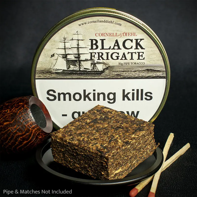 Cornell & Diehl Black Frigate Plug Pipe Tobacco (Rum) - 10G Sample 1