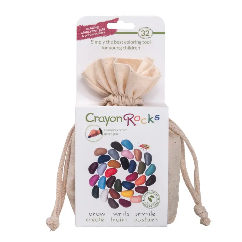 Crayon Rocks Bag Of 32 In Cotton Muslin Bag 1
