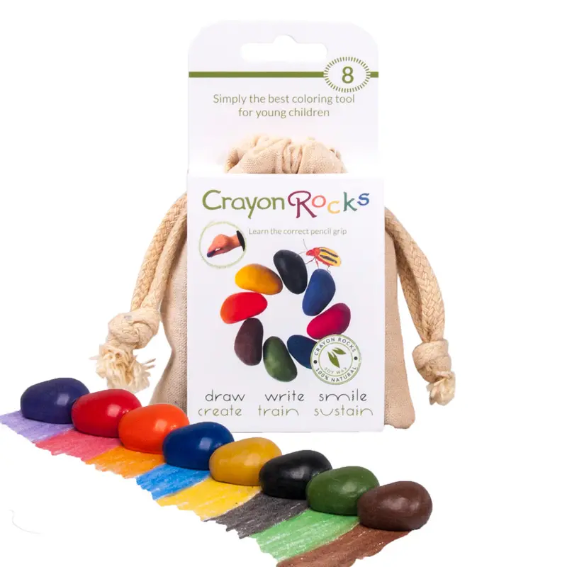 Crayon Rocks Bag Of 8 In Cotton Muslin Bag 1