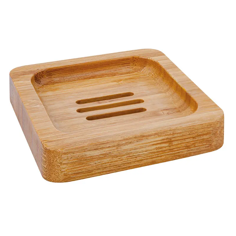 Croll & Denecke Square Bamboo Soap Dish 1