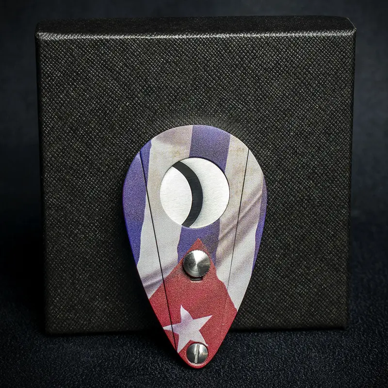 Cuban Flag Double Blade Guillotine Cigar Cutter 1