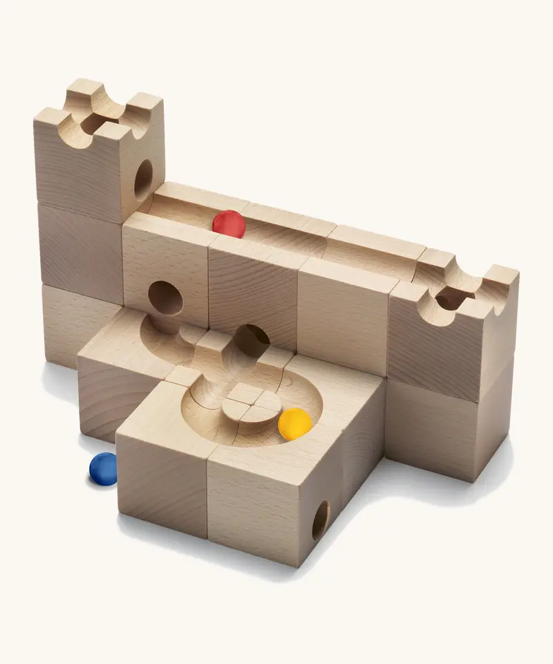 Cuboro Standard Wooden Marble Run Set - 16 Pieces 1