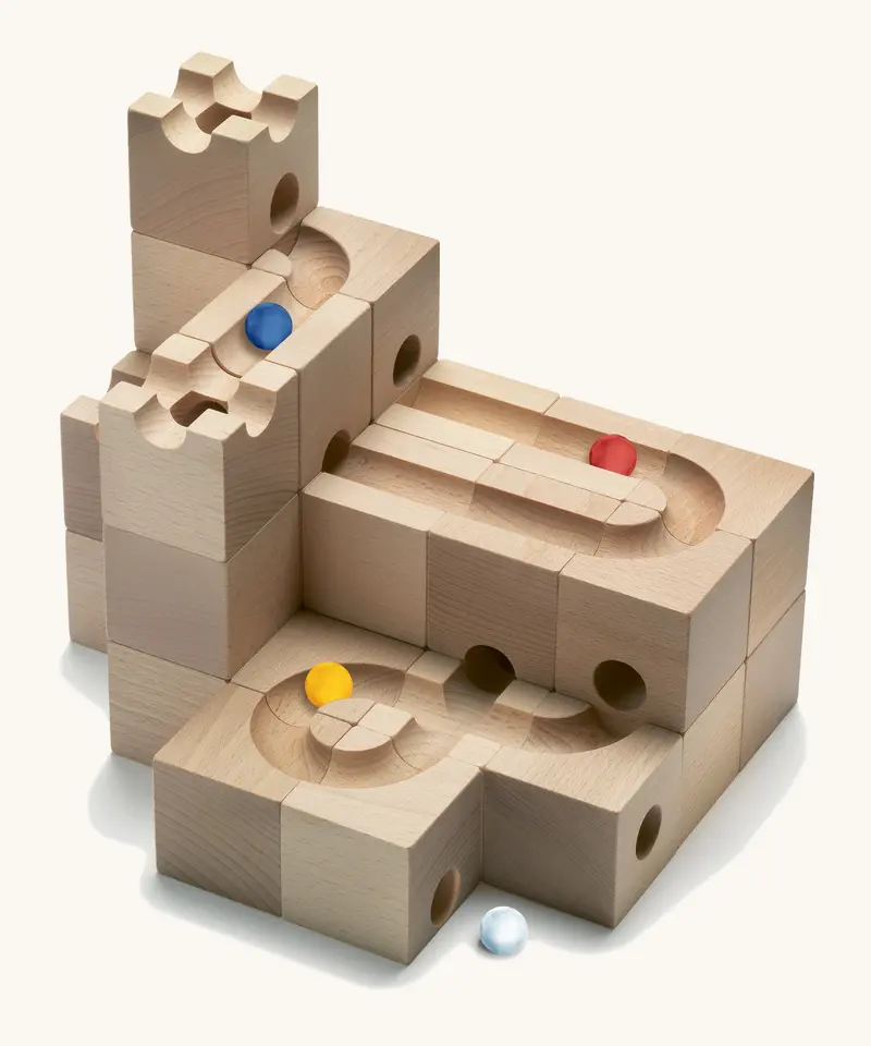 Cuboro Standard Wooden Marble Run Set - 32 Pieces 1