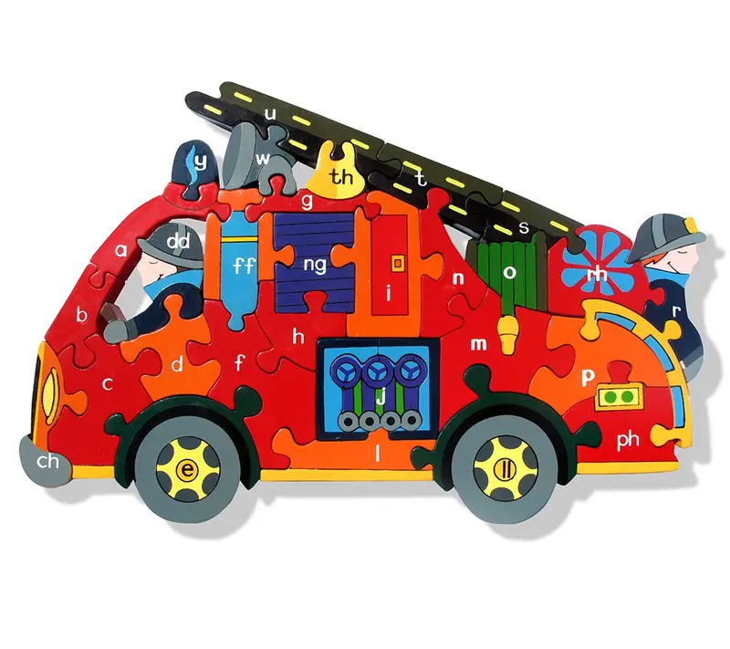 Cymraeg Alphabet Jigsaws Fire Engine 1