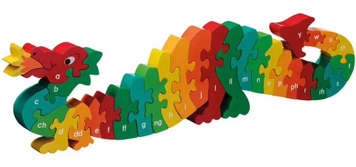 Cymraeg Lanka Kade Welsh Dragon A-Y Jigsaw 1