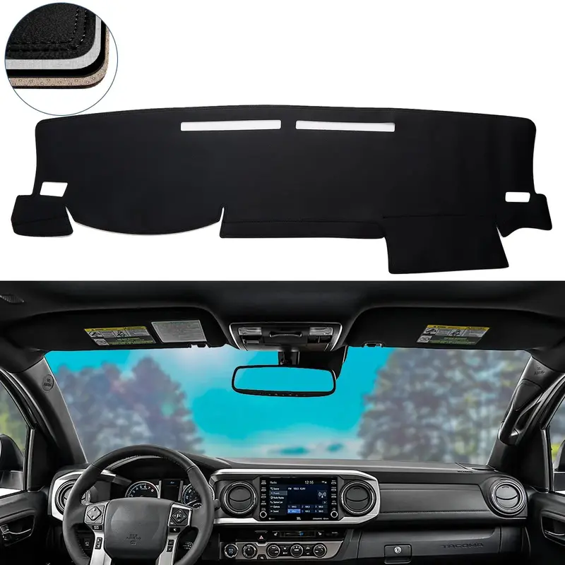 Dash Cover Mat For 2016-2021 Toyota Tacoma (Leather) 1