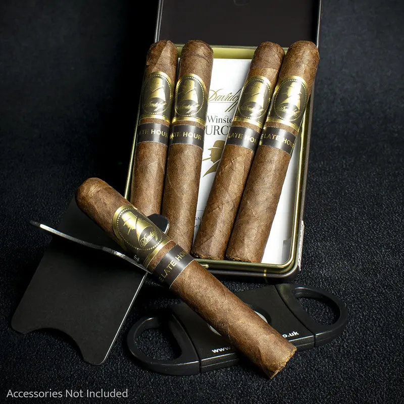 Davidoff Winston Churchill The Late Hour Petit Panatela Cigars - Tin Of 5 1