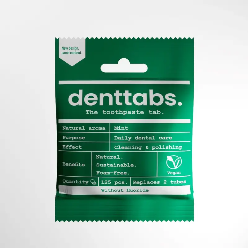 Denttabs Fluoride-Free Toothpaste Tablets - Mint 1