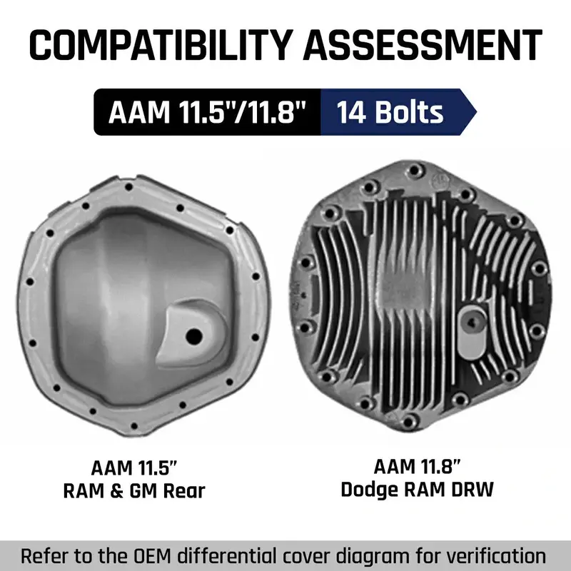 Differential Cover For Aam 11.5"/11.8″ 14 Bolts Rear Axle For 01-19 Gm And 03-18 Ram | Spelab 3