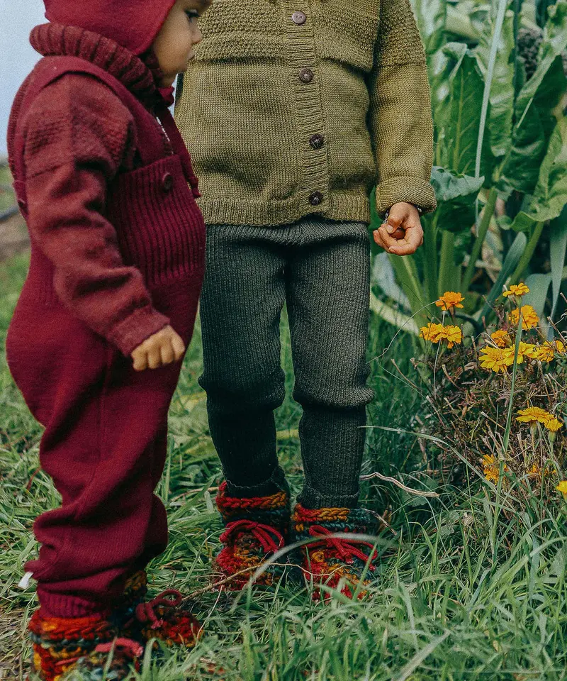 Disana Merino Wool Dungarees - Cassis 2