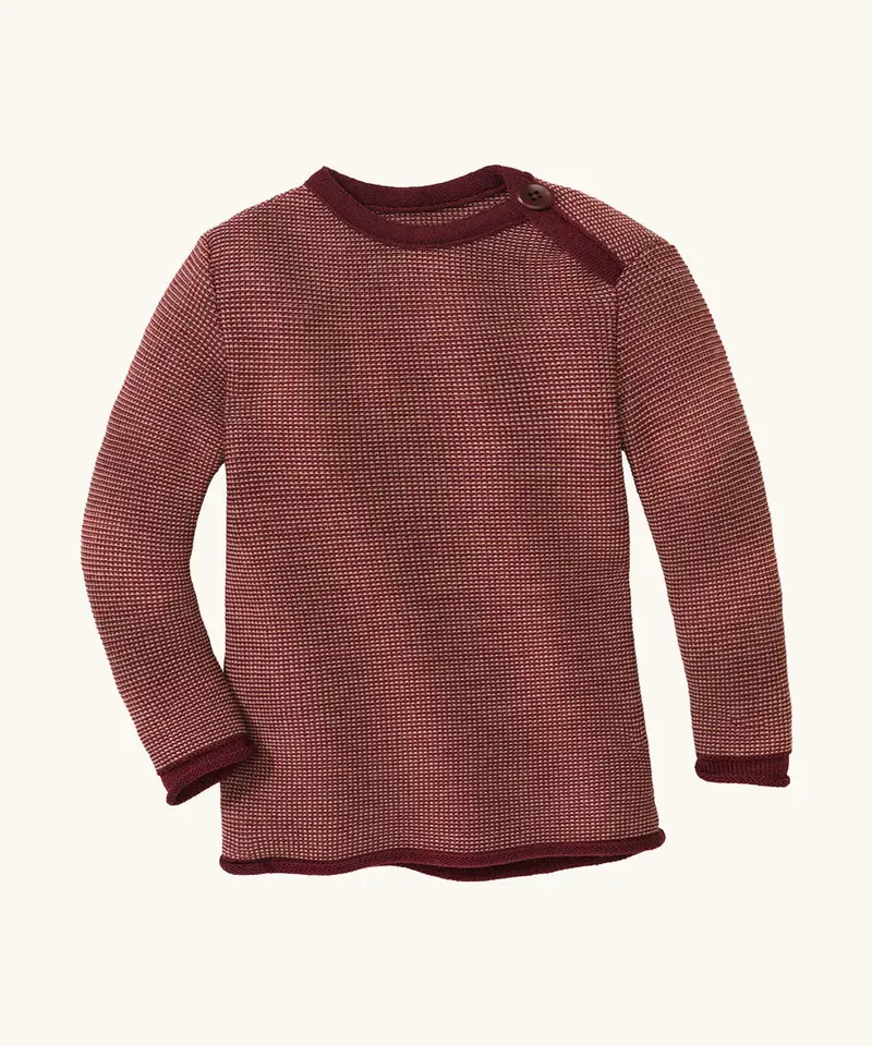 Disana Merino Wool Melange Jumper - Cassis / Rose 1