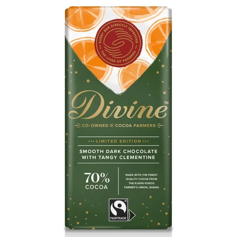 Divine Dark Chocolate With Clementine Ltd Edition 90G 1