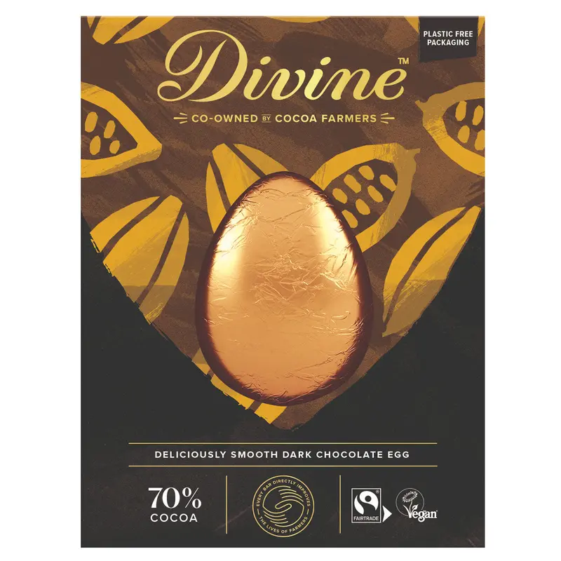 Divine Fairtrade 70% Dark Chocolate Easter Egg 1