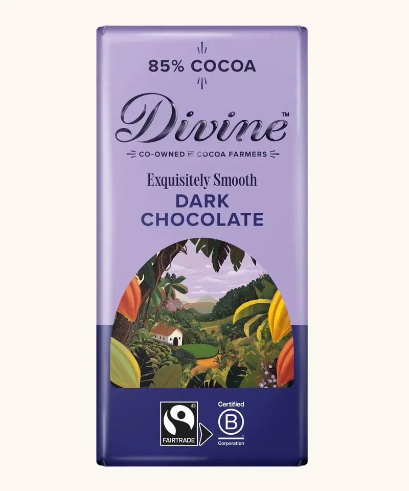 Divine Fairtrade 85% Dark Chocolate Bar 90G 1