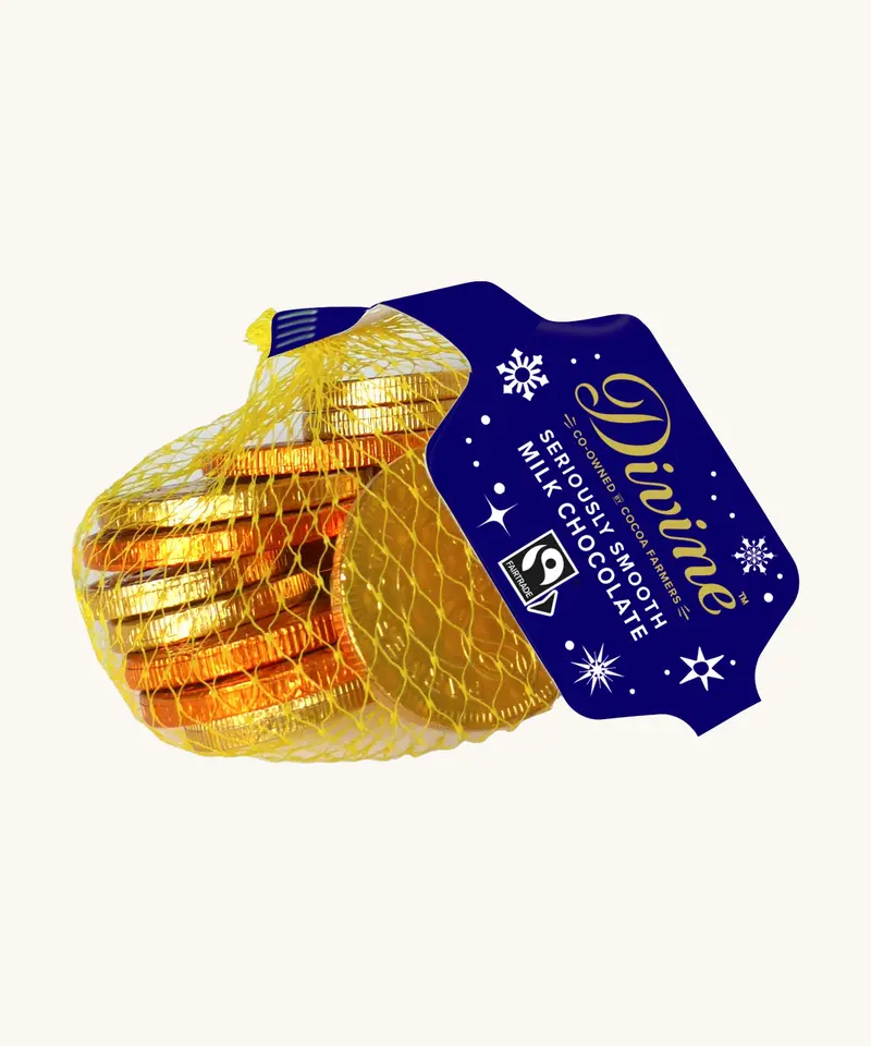 Divine Fairtrade Milk Chocolate Coins 65G 1