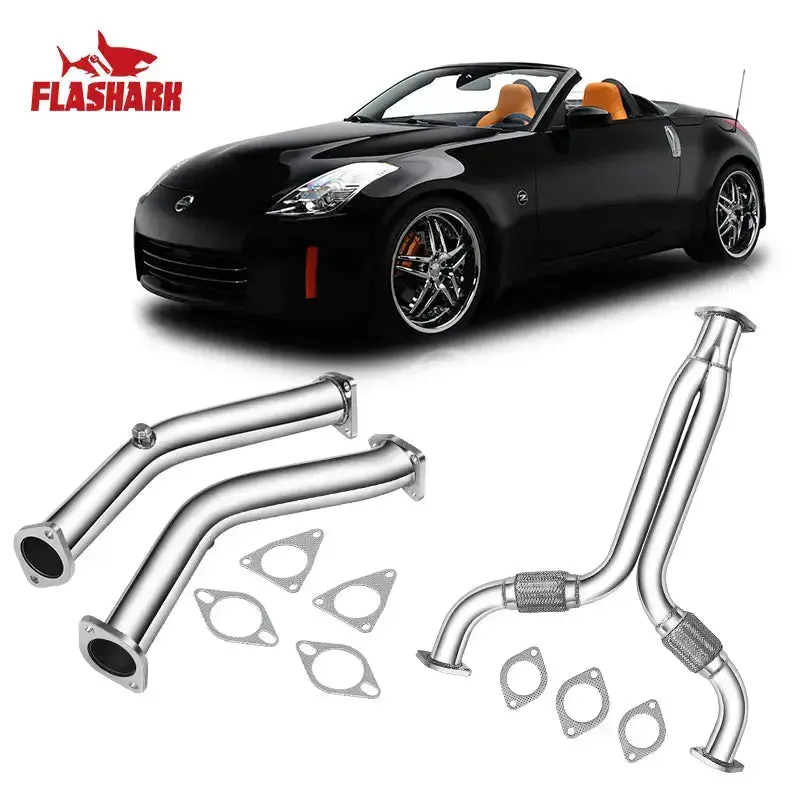 Downpipe Exhaust/Test Pipes For 2003-2007 Nissan 350Z With Gaskets And Bolts 3