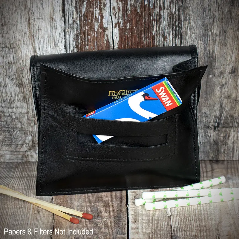 Dr. Plumb Hand Rolling Tobacco Pouch - Black 35517 2
