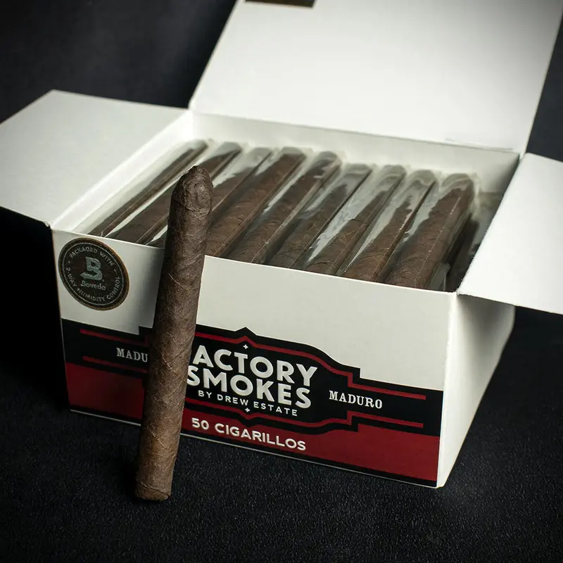 Drew Estate Factory Smokes Maduro Cigarillos - Box Of 50 1