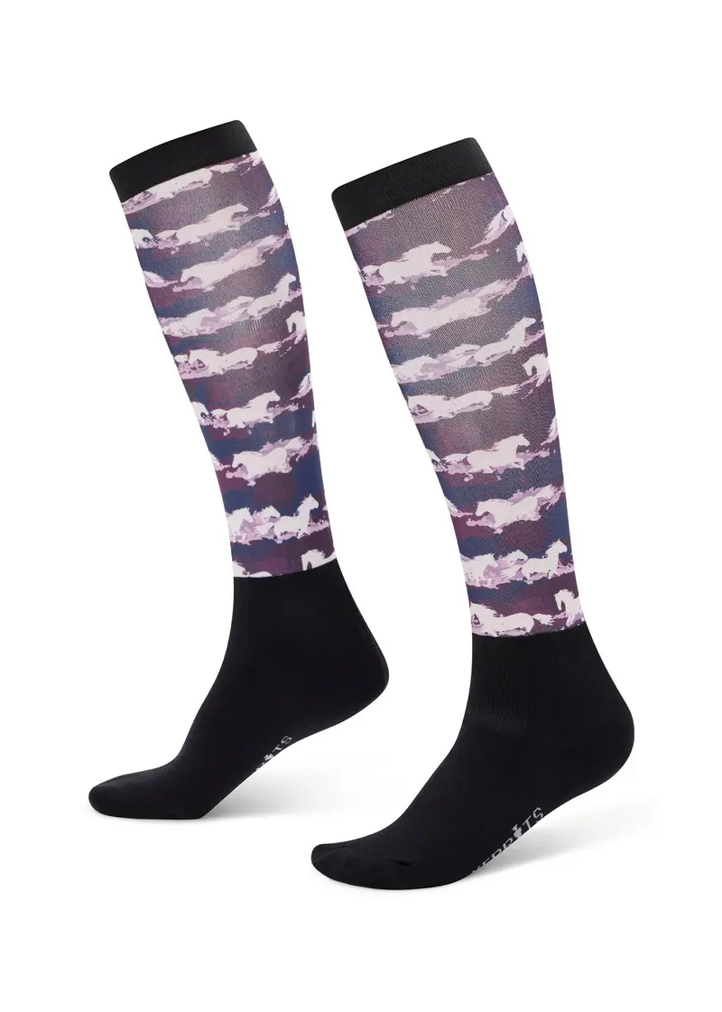 Dual Zone Equestrian Boot Socks - Print 1