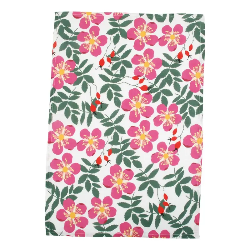 Duns Tea Towel - Geranium Rosehip 1