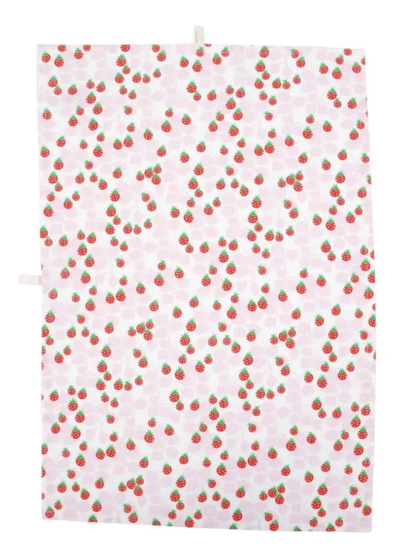 Duns Tea Towel - Wild Strawberries Lavender 1