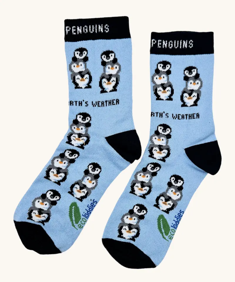 Eco Kiddies Organic Cotton Kids Socks - Friendly Penguins 1