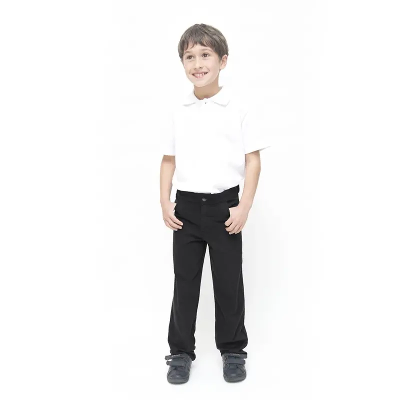 Eco Outfitters Organic Cotton Boys Slim Fit School Trousers - Black 1