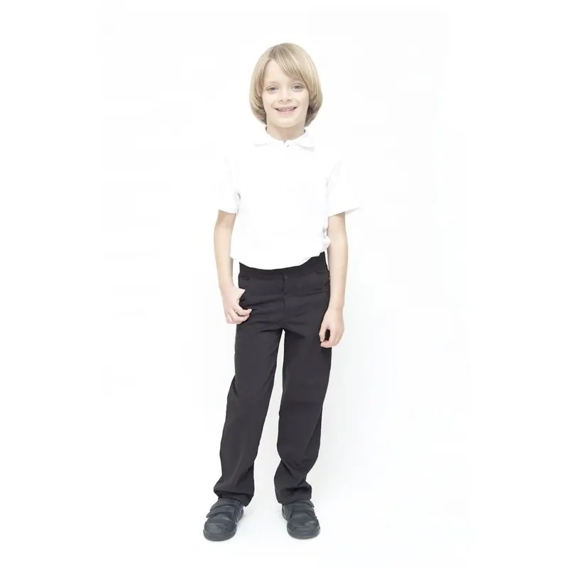 Eco Outfitters Organic Cotton Boys Slim Fit School Trousers - Charcoal 1