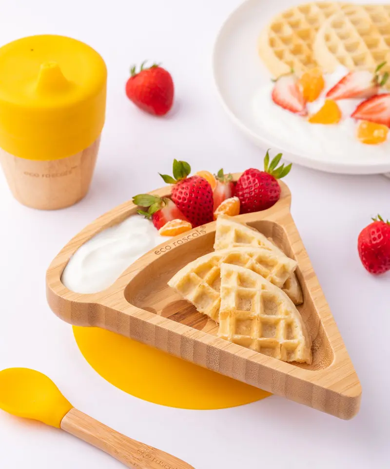 Eco Rascals Pizza Bamboo Suction Plate 2