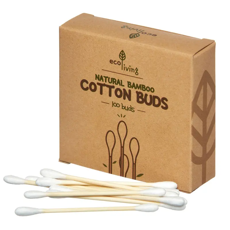 Ecoliving 100 Bamboo Cotton Buds 1