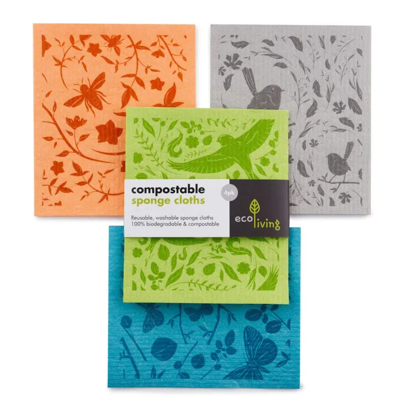 Ecoliving Compostable Sponge Cleaning Cloth - Botanic Garden 1