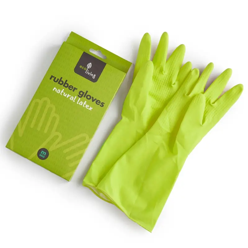 Ecoliving Natural Latex Green Rubber Gloves 1