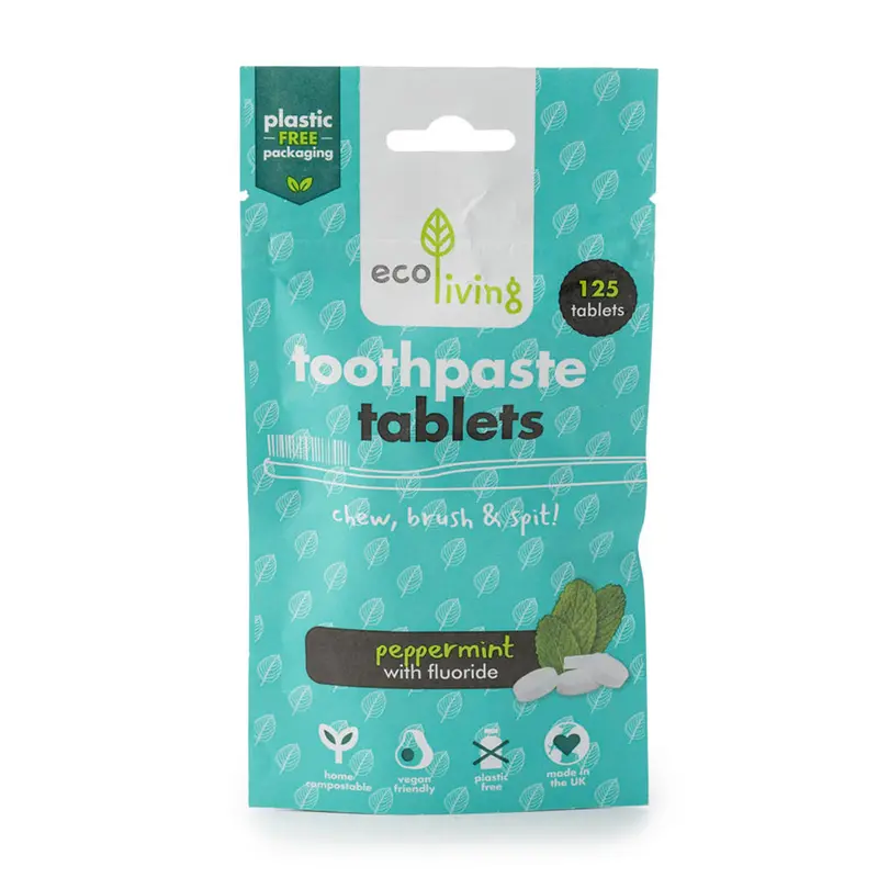 Ecoliving Peppermint Toothpaste Tablet Refill - With Fluoride 1