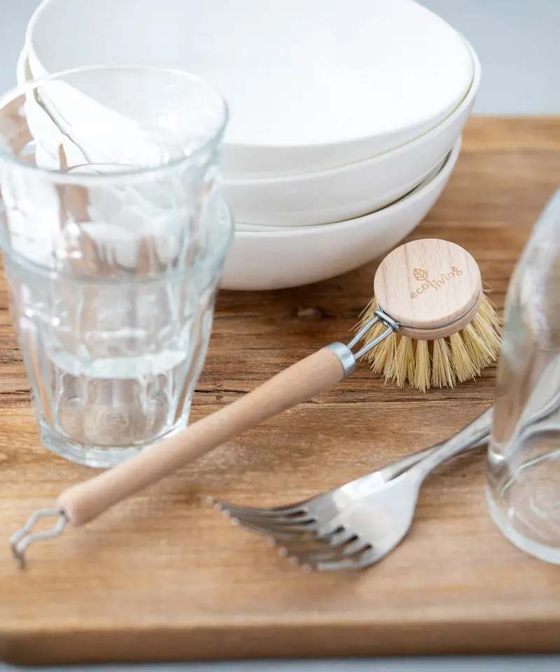 Ecoliving Short Handle Wooden Dish Brush 2