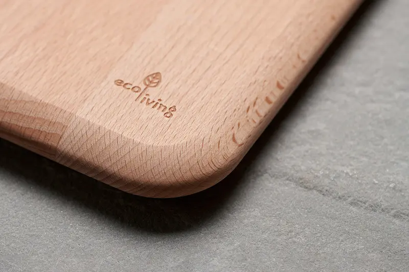 Ecoliving Wooden Chopping Board With Handle 34Cm 2